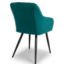 Menton Mint Green Velvet Dining Chairs With Black Legs In Pair