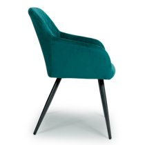 Menton Mint Green Velvet Dining Chairs With Black Legs In Pair