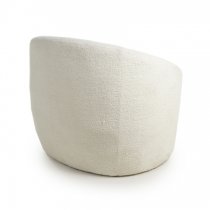 Petah Boucle Fabric Tub Chair In White Vanilla