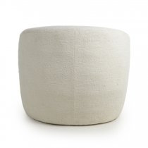 Petah Boucle Fabric Tub Chair In White Vanilla