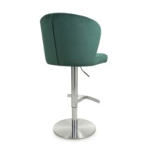 Solvo Velvet Bar Stool With Chrome Base In Green