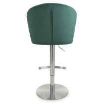 Solvo Velvet Bar Stool With Chrome Base In Green