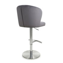 Salvo Brushed Velvet Bar Stool In Grey