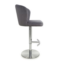 Salvo Brushed Velvet Bar Stool In Grey