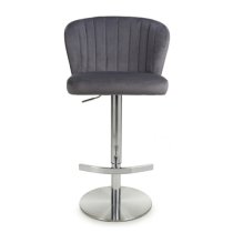 Salvo Brushed Velvet Bar Stool In Grey