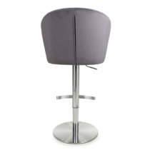 Salvo Brushed Velvet Bar Stool In Grey