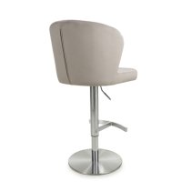 Solvo Velvet Bar Stool With Chrome Base In Mink