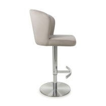 Solvo Velvet Bar Stool With Chrome Base In Mink