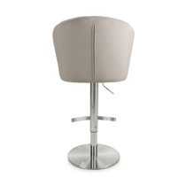 Solvo Velvet Bar Stool With Chrome Base In Mink