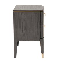 Dileta Wooden Bedside Cabinet With 2 Drawers In Brown