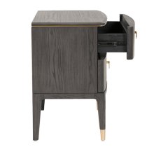 Dileta Wooden Bedside Cabinet With 2 Drawers In Brown