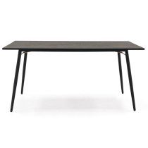 Baiona Wooden Dining Table Large In Black Oak