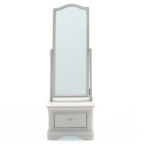 Macon Wooden Cheval Mirror With 1 Drawers In Taupe