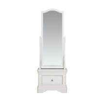 Macon Wooden Cheval Mirror With 1 Drawers In White