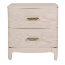 Zurich Wooden Bedside Cabinet 2 Drawers In Parisian Cream