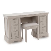 Macon Wooden Dressing Table With 6 Drawers In Taupe