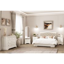 Macon Wooden Super King Size Bed In White