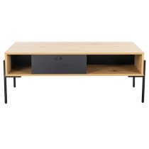 Malibu Wooden Coffee Table With 1 Drawer In Natural Oak