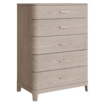 Zurich Wooden Chest Of 5 Drawers Tall In Parisian Cream