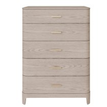 Zurich Wooden Chest Of 5 Drawers Tall In Parisian Cream