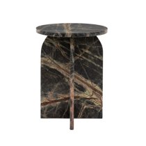 Akron Marble Side Table Round In Ember