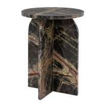 Akron Marble Side Table Round In Ember