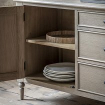 Arta Wooden Sideboard With 2 Doors 3 Drawers In Natural