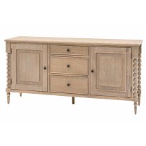 Arta Wooden Sideboard With 2 Doors 3 Drawers In Natural