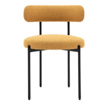 Arras Ochre Fabric Dining Chairs In Pair