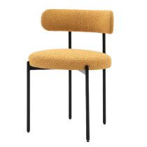 Arras Ochre Fabric Dining Chairs In Pair