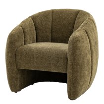 Ascoli Faux Leather Tub Chair In Moss Green