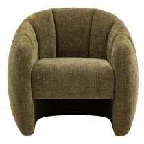 Ascoli Faux Leather Tub Chair In Moss Green