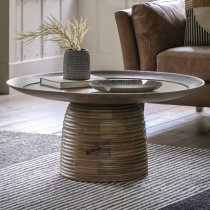 Batam Wooden Round Coffee Table In Natural