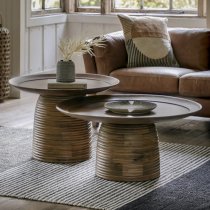 Batam Wooden Round Coffee Table In Natural