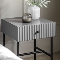 Bienne Wooden Bedside Cabinet With 1 Drawer In Grey