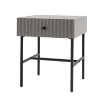 Bienne Wooden Bedside Cabinet With 1 Drawer In Grey