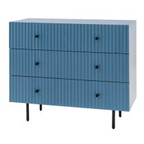 Bienne Wooden Chest Of 3 Drawers In Blue