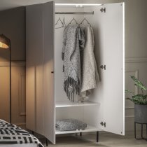 Bienne Wooden Wardrobe With 2 Doors In White