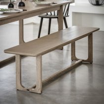 Cairo Wooden Dining Bench In Smoked Oak