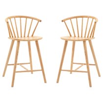 Cairo Natural Wooden Bar Stools In Pair