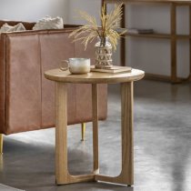 Cairo Wooden Side Table Round In Natural