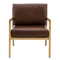 Cadiz Polyester Fabric Armchair In Antique Brown