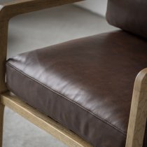 Cadiz Polyester Fabric Armchair In Antique Brown