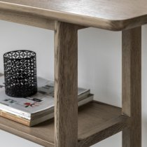 Cairo Wooden Console Table With Shelf In Smoked Oak