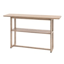 Cairo Wooden Console Table With Shelf In Smoked Oak