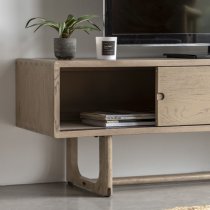 Cairo Wooden TV Stand With 2 Doors In Smoked Oak