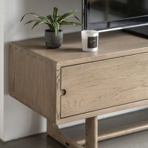 Cairo Wooden TV Stand With 2 Doors In Smoked Oak