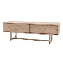 Cairo Wooden TV Stand With 2 Doors In Smoked Oak