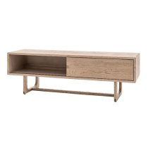 Cairo Wooden TV Stand With 2 Doors In Smoked Oak