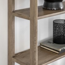 Cairo Wooden Open Display Unit With 3 Shelves In Smoked Oak